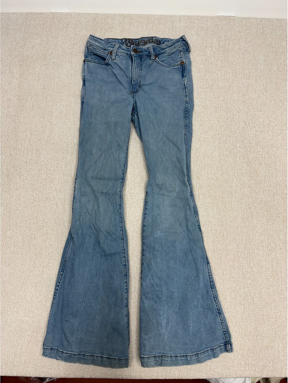 Wrangler Womens Light Wash High Rise Extreme Bell Bottom Flare Denim Jeans W29